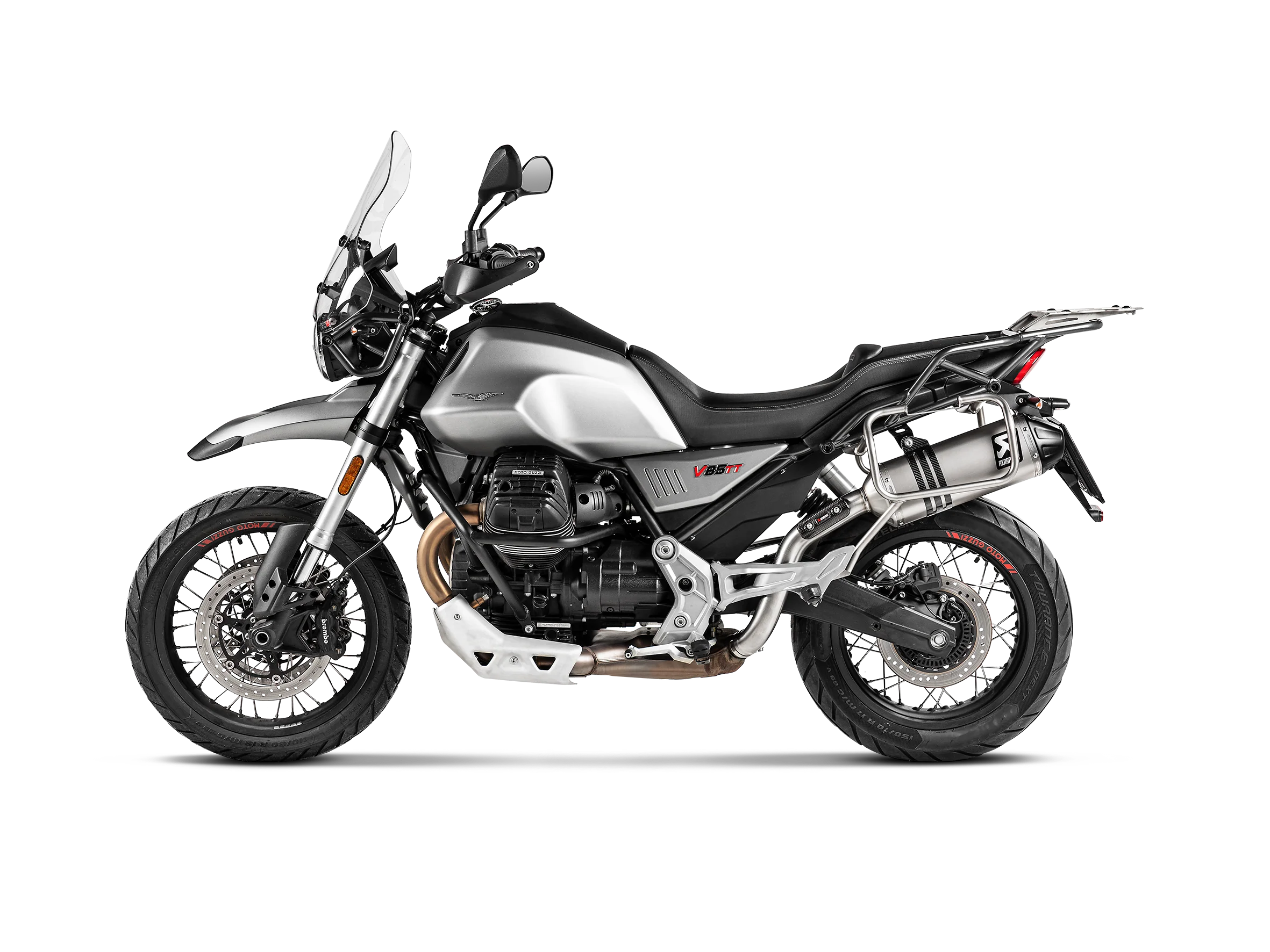 Akrapovic Offroad Slip-On Exhaust Moto Guzzi V85 TT 2021 - Image 2