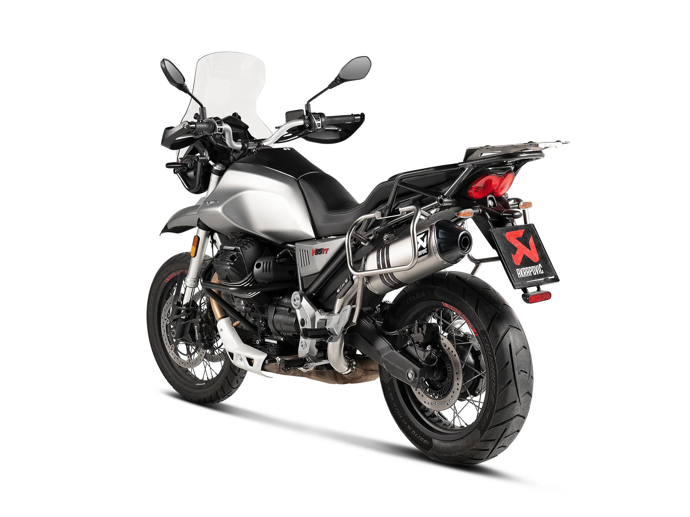 Akrapovic Offroad Slip-On Exhaust Moto Guzzi V85 TT 2021 - Image 3