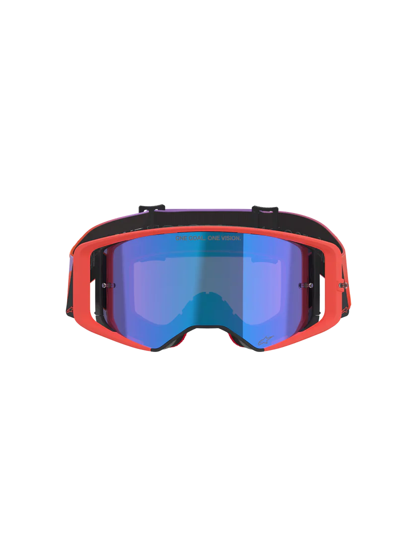 Alpinestars Supertech Vision Goggle - Corp - Hot Coral Purple - Blue Mirror Lens - Image 2