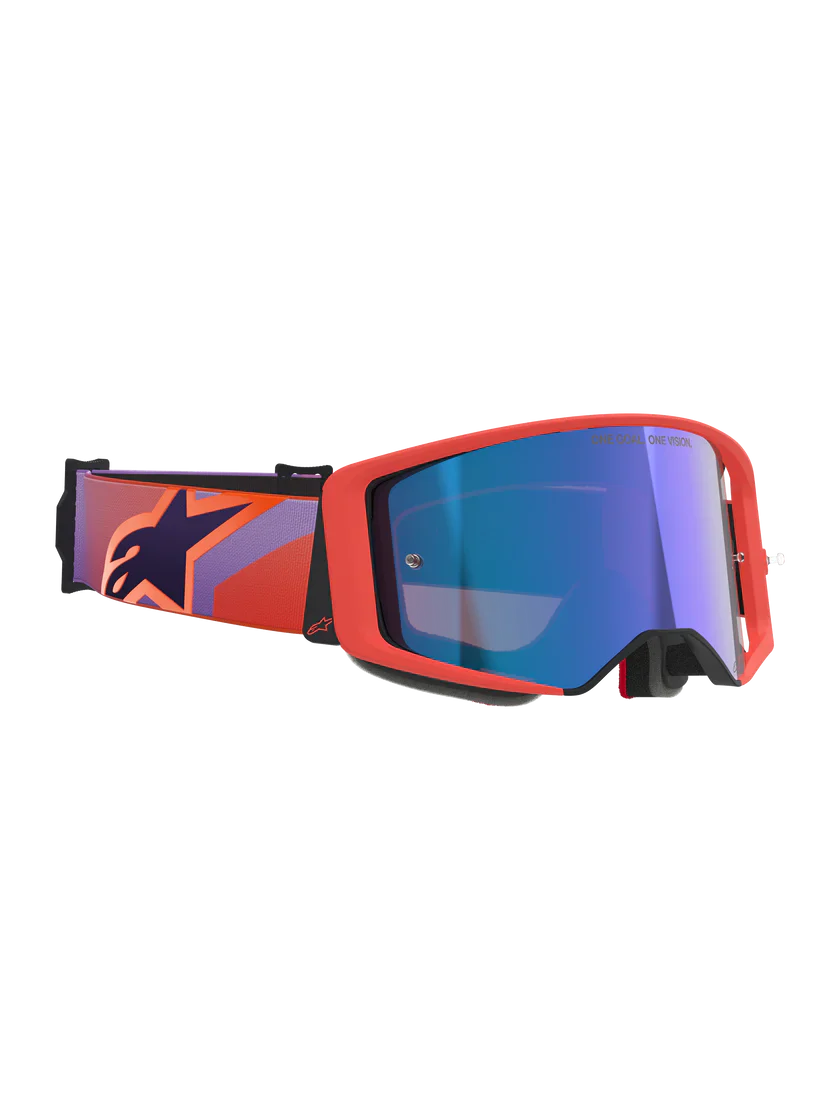 Alpinestars Supertech Vision Goggle - Corp - Hot Coral Purple - Blue Mirror Lens - Image 4