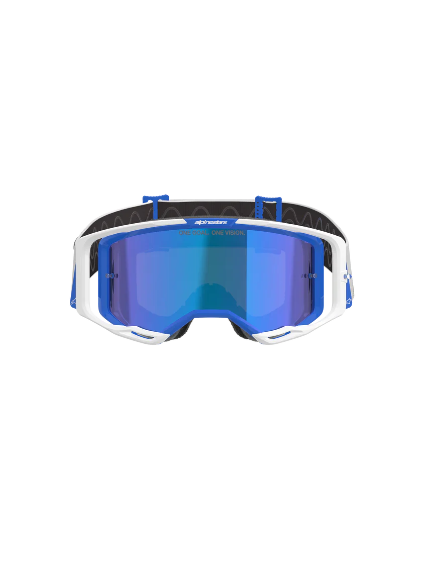 Alpinestars Vision 8 Goggle - Corp - Blue/White - Blue Mirror Lens - Image 2