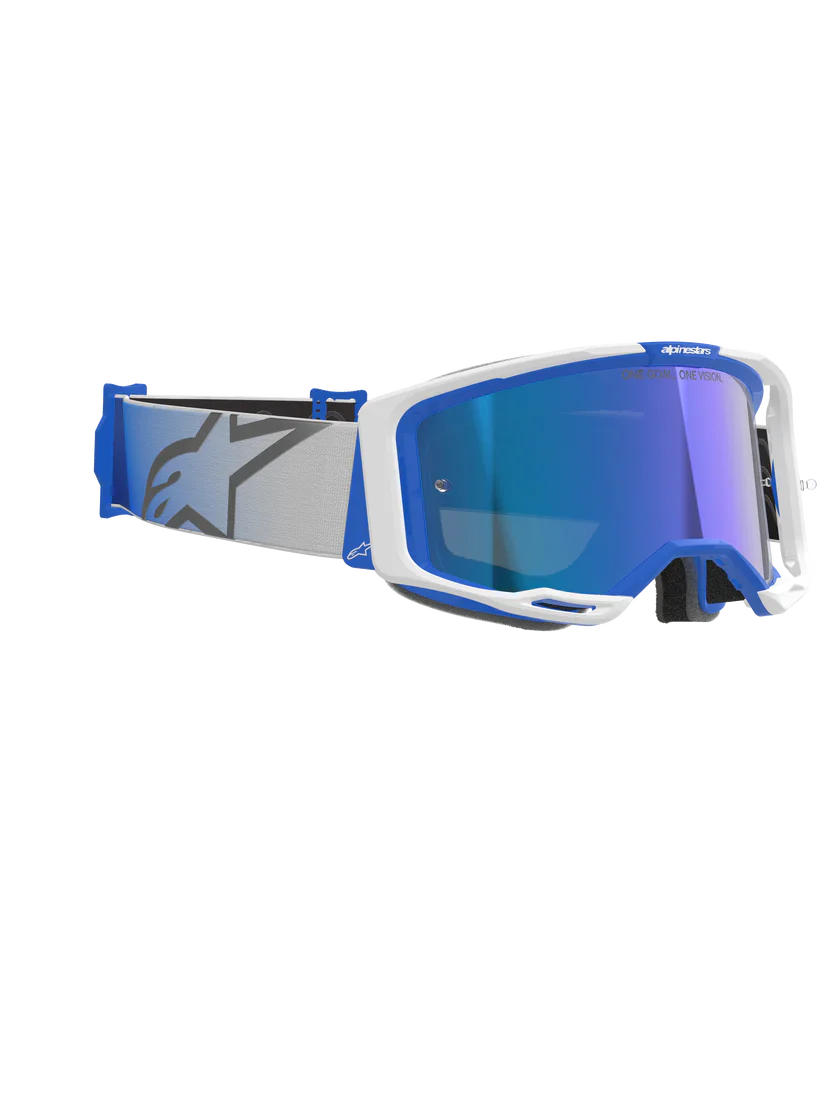 Alpinestars Vision 8 Goggle - Corp - Blue/White - Blue Mirror Lens - Image 3