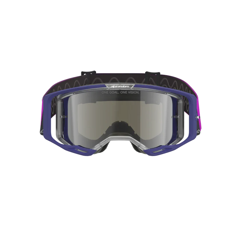 Alpinestars Vision 8 Goggle - Corp - Purple/Light Gray - Silver Mirror Lens - Image 2