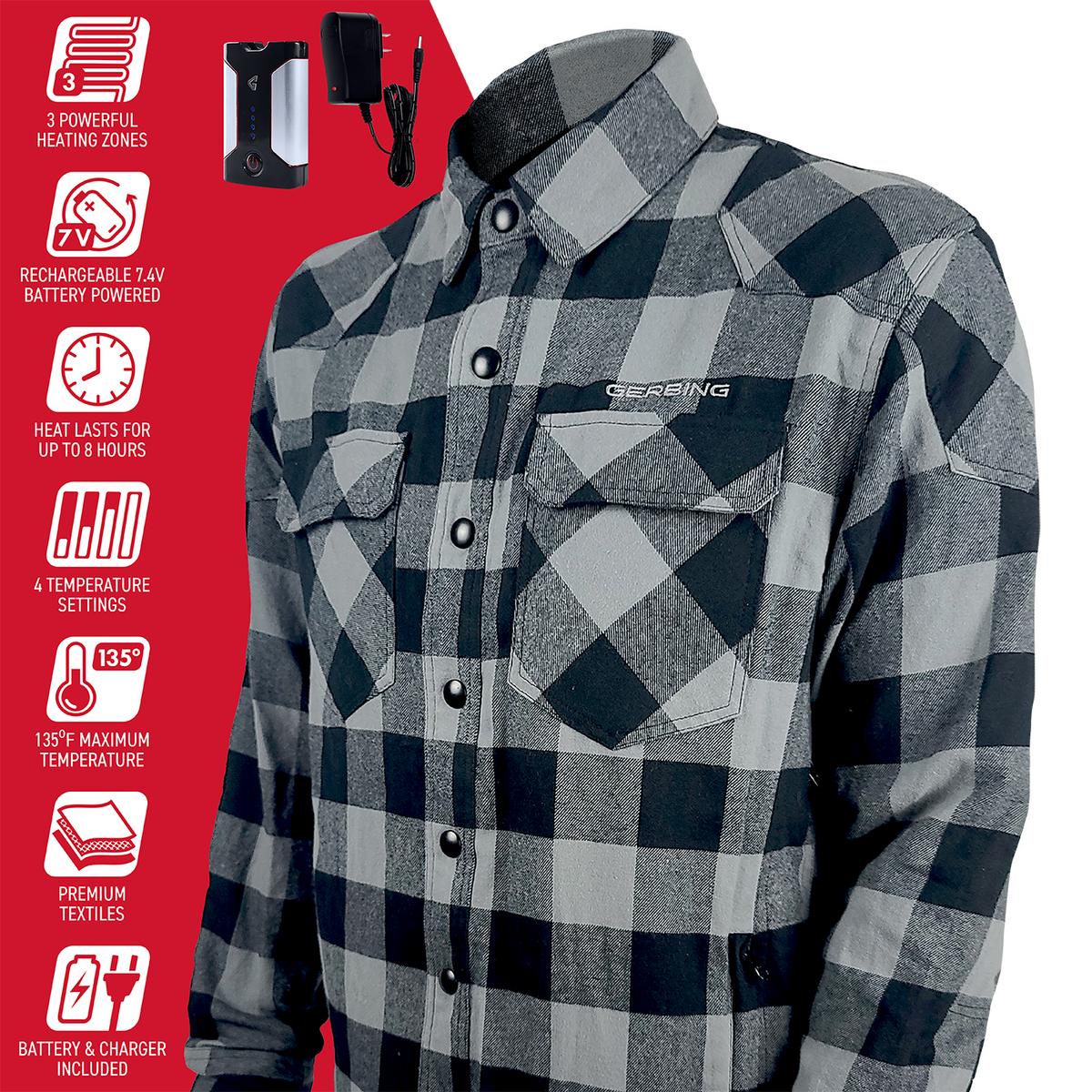 Gerbing 7 V Battery Heated Flannel Shirt - Image 4