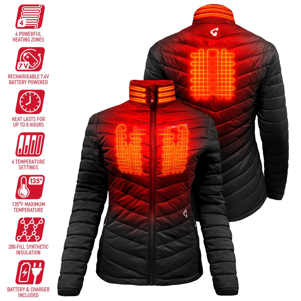 Gerbing Women's 7V Khione Insulated Heated Puffer Jacket 2.0 - Image 5