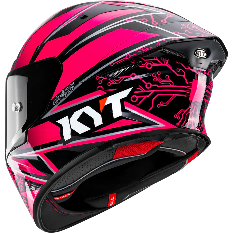 KYT TT Revo Hyper Pink Special Edition Helmet - Image 3