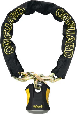 OnGuard Locks Beast 8018 Chain With Keyed Padlock ~ 57-9601; Black/Yellow, Size One Size (BYOS)
