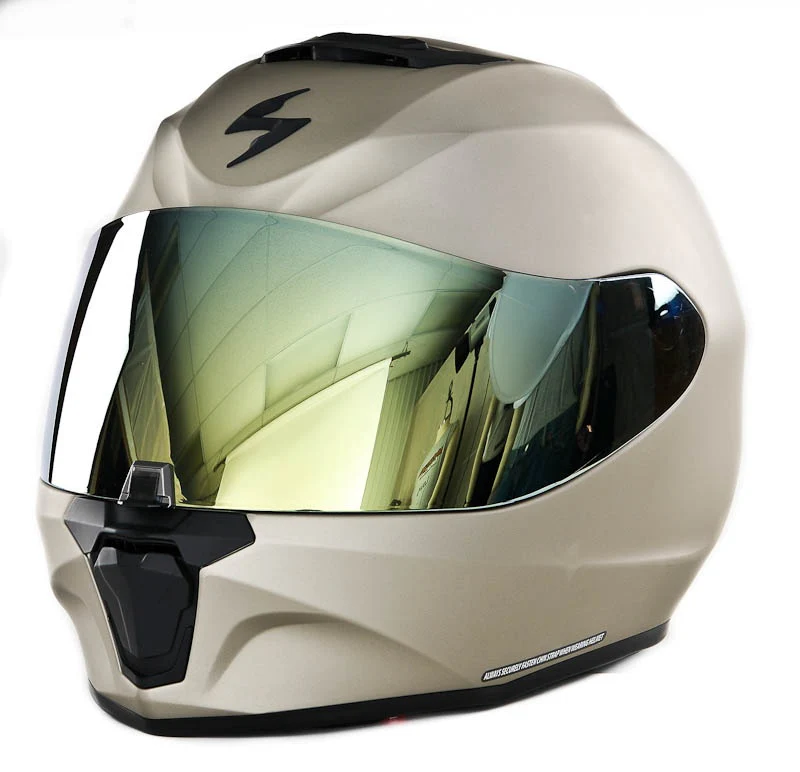 Scorpion Face Shield For EXO-R330 And EXO-R420 Helmet ~ Gold Mirror - Image 2