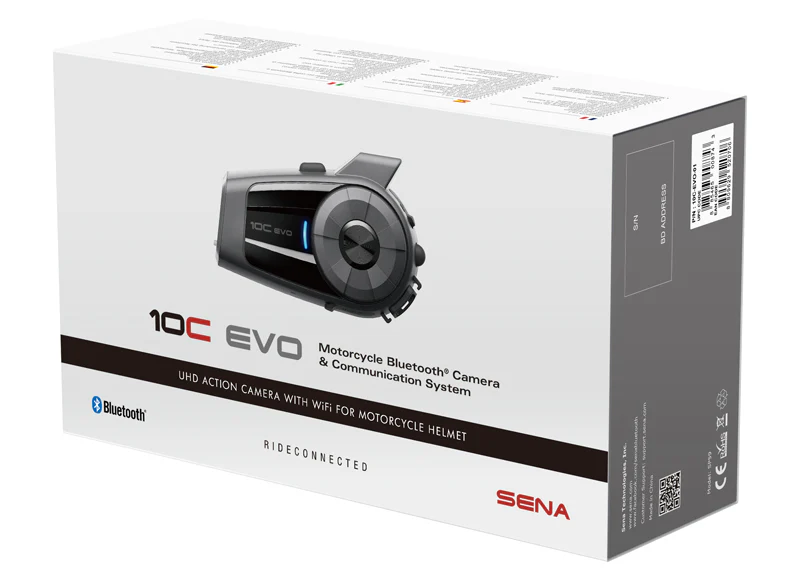 Sena 10C Evo Motorcycle Bluetooth Camera & Communication System ~ Single Kit - Image 2