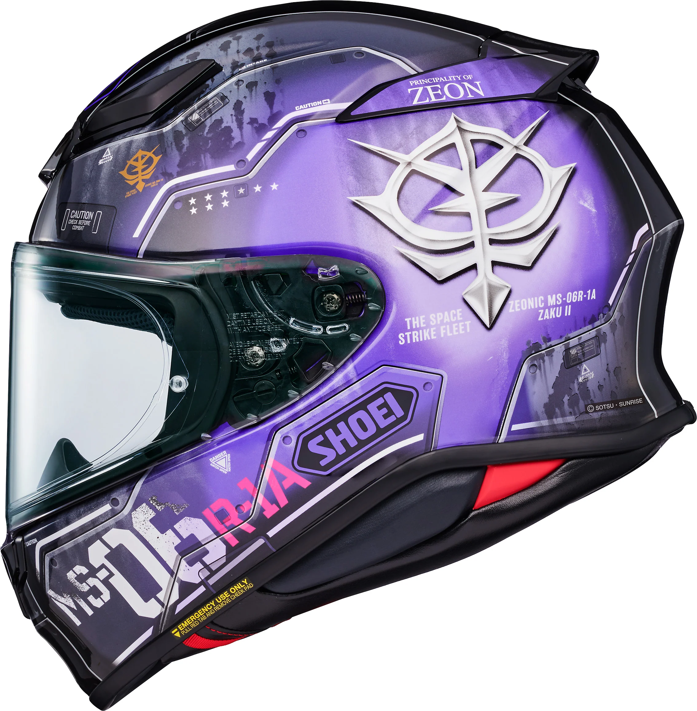 Shoei RF-1400 MS-06R Black Tri-Star's Zaku II High Mobility Type Helmet - Image 3
