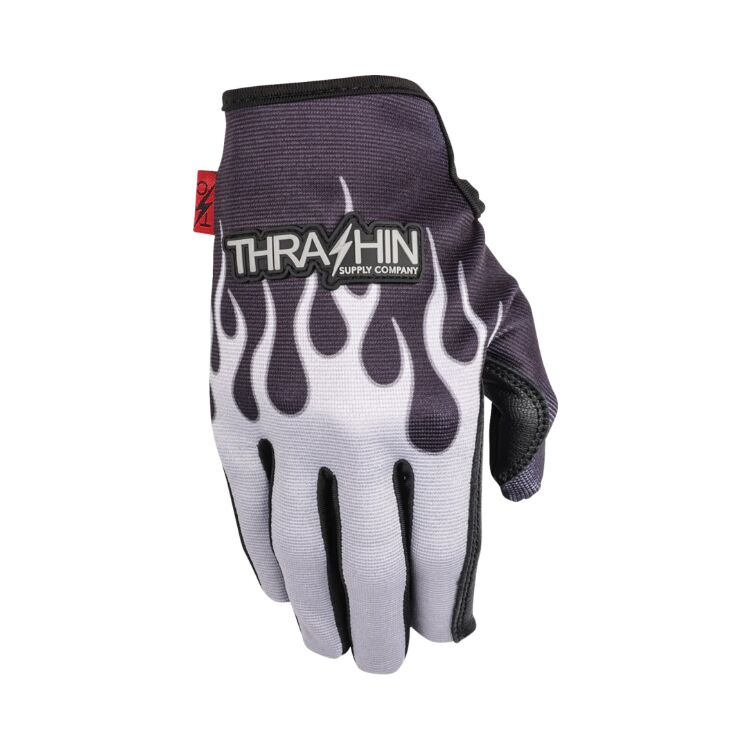 THRASHIN SUPPLY CO Stealth Leather Palm Flame Gloves - Image 4